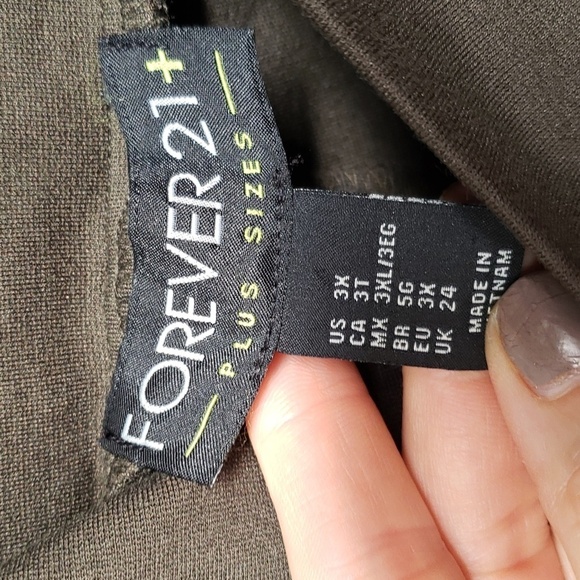 F21 Forever21+ Green high rise leggings knit 3x - Picture 4 of 7